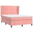 Cama box spring con colchón terciopelo rosa 140x190