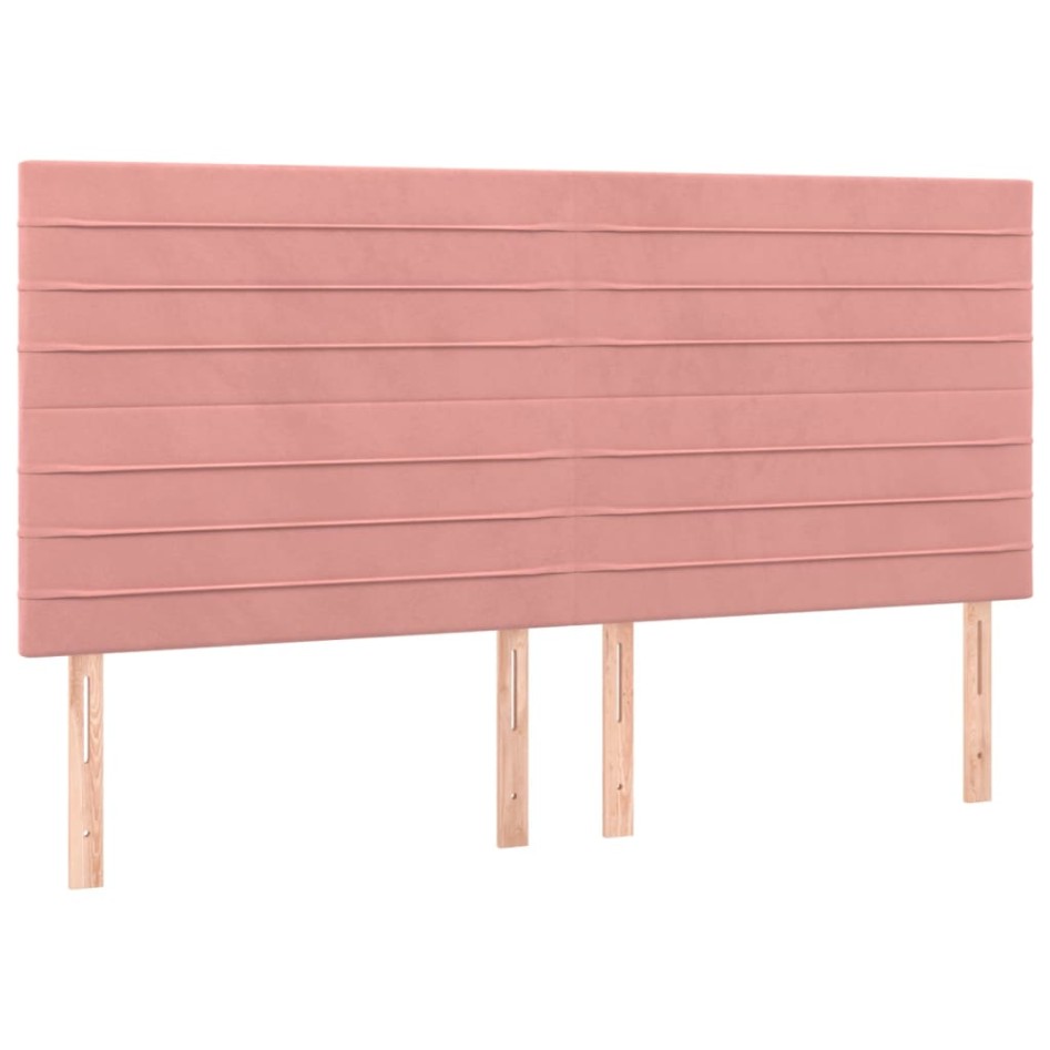 Cama box spring con colchón terciopelo rosa 180x200