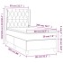 Cama box spring con colchón terciopelo gris claro 80x200
