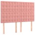 Cama box spring con colchón terciopelo rosa 140x200