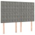 Cama box spring con colchón terciopelo gris claro 140x200