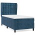 Cama box spring con colchón terciopelo azul oscuro 100x200