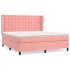 Cama box spring con colchón terciopelo rosa 180x200