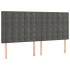 Cama box spring con colchón terciopelo gris oscuro 200x200