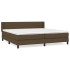 Cama box spring con colchón tela marrón oscuro 200x200