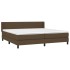Cama box spring con colchón tela marrón oscuro 200x200