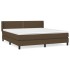 Cama box spring con colchón tela marrón oscuro 180x200