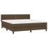 Cama box spring con colchón tela marrón oscuro 180x200