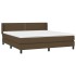 Cama box spring con colchón tela marrón oscuro 160x200