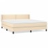 Cama box spring con colchón tela color crema 160x200