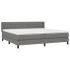 Cama box spring con colchón tela gris oscuro 200x200