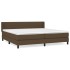 Cama box spring con colchón tela marrón oscuro 200x200