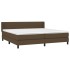 Cama box spring con colchón tela marrón oscuro 200x200