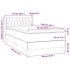 Cama box spring con colchón tela marrón oscuro 90x190