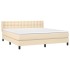 Cama box spring con colchón tela color crema 160x200