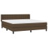 Cama box spring con colchón tela marrón oscuro 160x200
