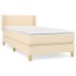 Cama box spring con colchón tela color crema 90x190