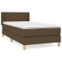 Cama box spring con colchón tela marrón oscuro 90x200