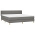 Cama box spring con colchón tela gris oscuro 160x200