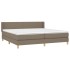 Cama box spring con colchón tela gris taupe 200x200