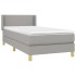 Cama box spring con colchón tela gris claro 100x200