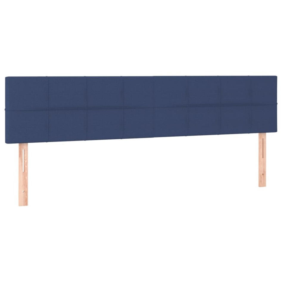 Cama box spring con colchón tela azul 160x200
