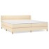 Cama box spring con colchón tela color crema 200x200