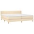 Cama box spring con colchón tela color crema 200x200
