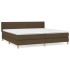 Cama box spring con colchón tela marrón oscuro 200x200