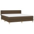 Cama box spring con colchón tela marrón oscuro 160x200