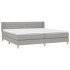 Cama box spring con colchón tela gris claro 200x200