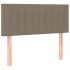 Cama box spring con colchón tela gris taupe 80x200