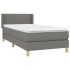Cama box spring con colchón tela gris oscuro 100x200