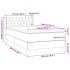 Cama box spring con colchón tela marrón oscuro 100x200