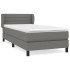 Cama box spring con colchón tela gris oscuro 100x200