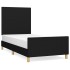 Estructura de cama sin colchón tela negro 90x190