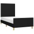 Estructura de cama sin colchón tela negro 90x190