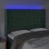 Cabecero con LED de terciopelo verde oscuro 163x16x118/128
