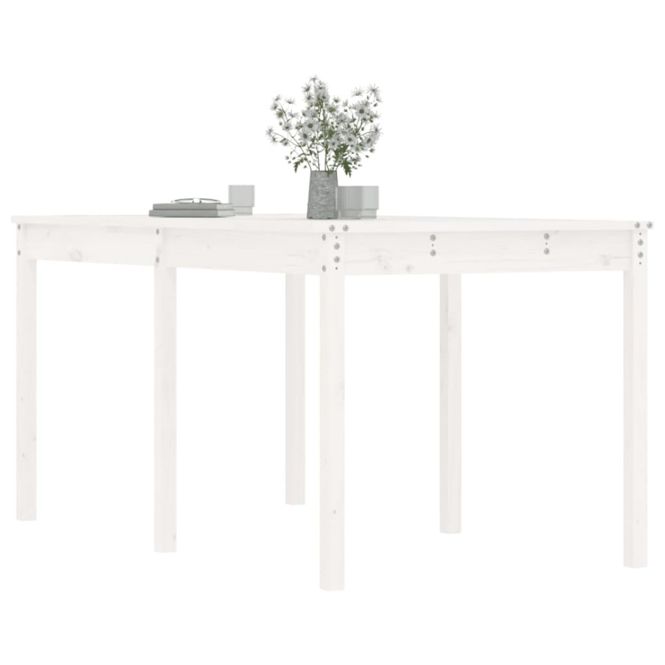 Mesa de jardín madera maciza pino blanco 159,5x82,5x76