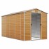 Caseta de jardín acero galvanizado marrón claro 191x385x198