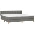 Cama box spring con colchón tela gris oscuro 200x200