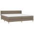 Cama box spring con colchón tela gris taupe 160x200