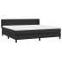 Cama box spring con colchón cuero sintético negro 200x200