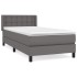 Cama box spring con colchón cuero sintético gris 80x200
