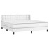 Cama box spring con colchón cuero sintético blanco 180x200