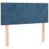 Cama box spring con colchón terciopelo azul oscuro 100x200
