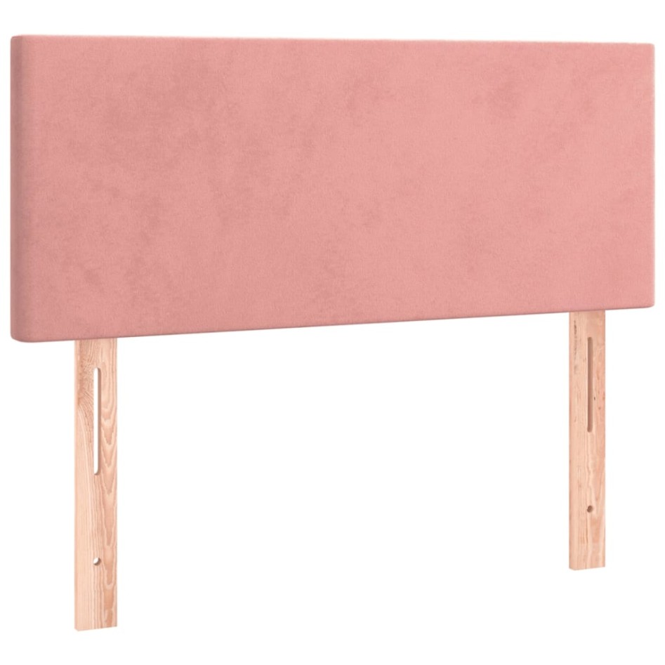 Cama box spring con colchón terciopelo rosa 80x200