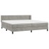 Cama box spring con colchón terciopelo gris claro 200x200