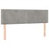 Cama box spring con colchón terciopelo gris claro 140x200