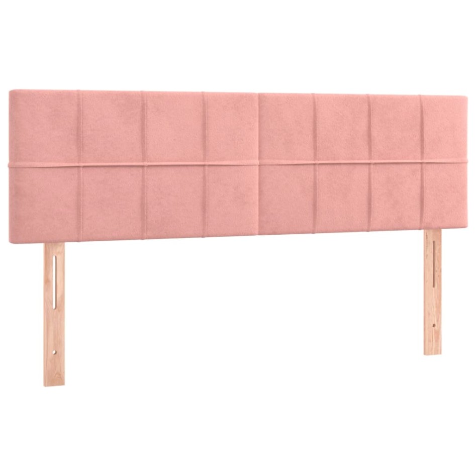 Cama box spring con colchón terciopelo rosa 140x190